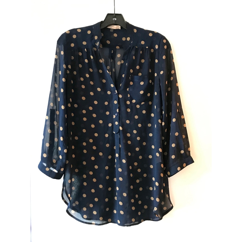 Sheer polka dot tunic blouse from Modcloth